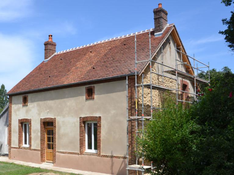 Ravalement de façade au mortier de chaux naturel